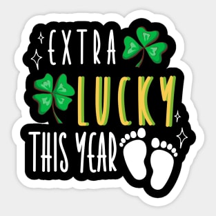 Baby Announcement in St. Patrick's Day - Extra Lucky This Year Sticker